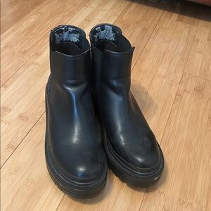 Steve Madden Black Leather Ankle Boots